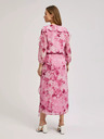 Moodo Rózsaszín virágos ruha fodrokkal Moodo