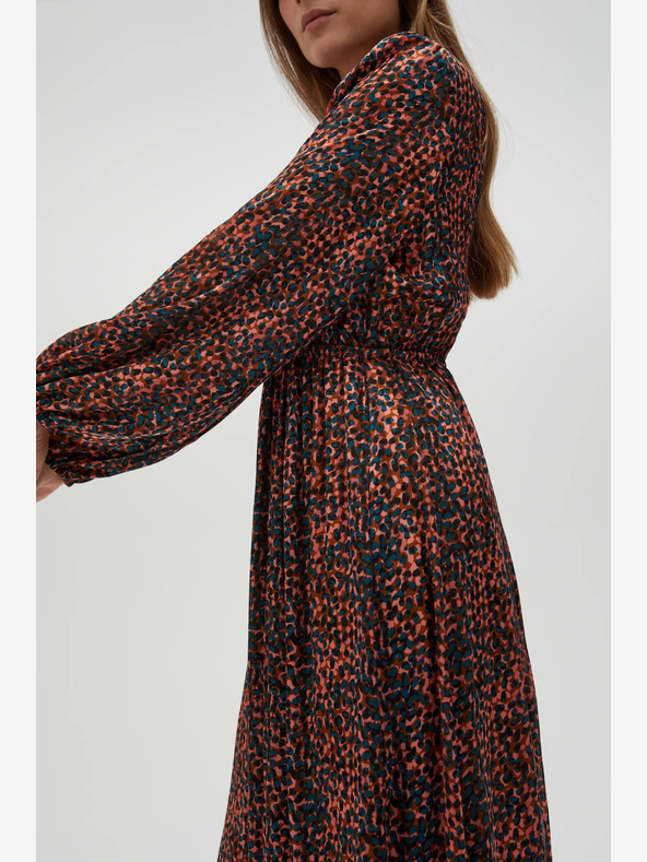 Moodo Narancssárga és barna női mintás ruha Moodo