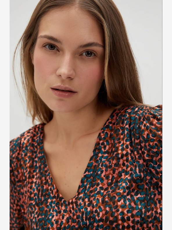 Moodo Narancssárga és barna női mintás ruha Moodo