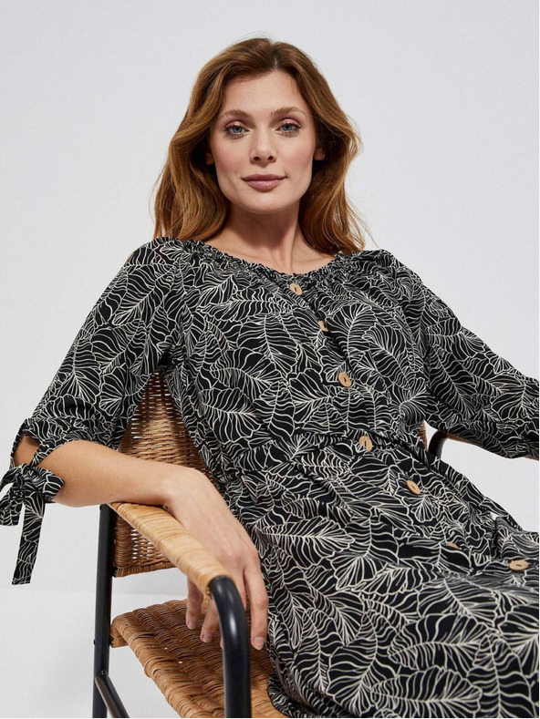 Moodo Virágmintás viskóz ingblúz Moodo