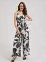 Moodo Fekete-fehér trópusi mintás overall Moodo