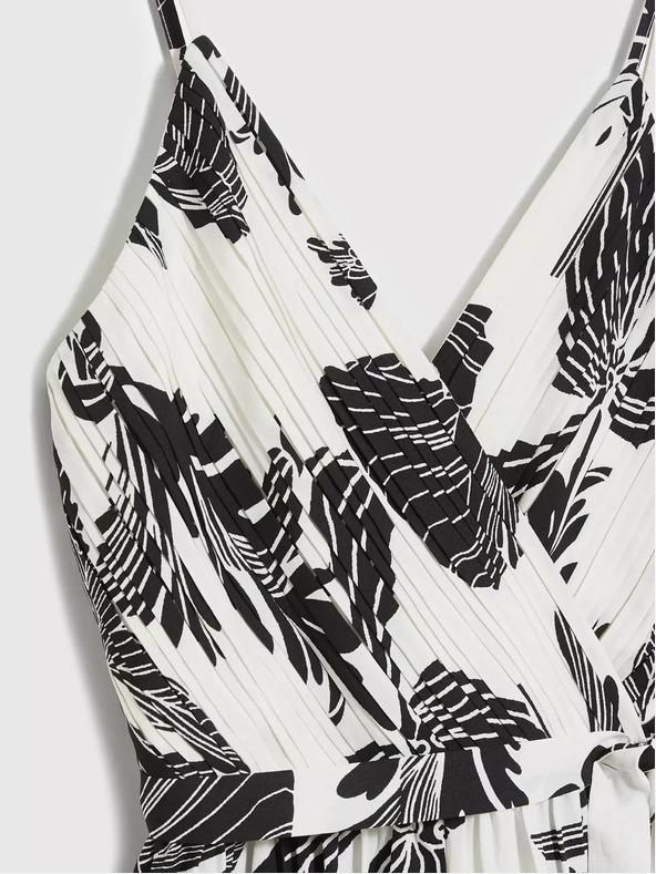 Moodo Fekete-fehér trópusi mintás overall Moodo