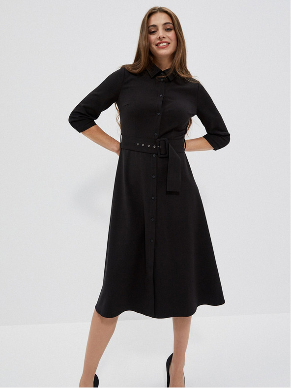 Moodo Fekete női midi ruha Moodo