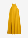 Marks & Spencer Marks & Spencer laza szabású, magas vászontartalmú, nyakrögzítéssel ellátott midaxi ruha sárga