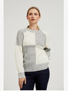 Moodo Fehér és szürke női pulóver Moodo