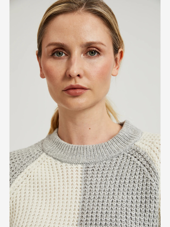 Moodo Fehér és szürke női pulóver Moodo