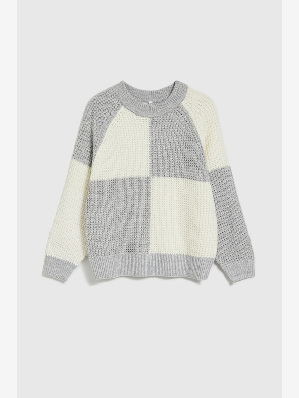 Moodo Fehér és szürke női pulóver Moodo