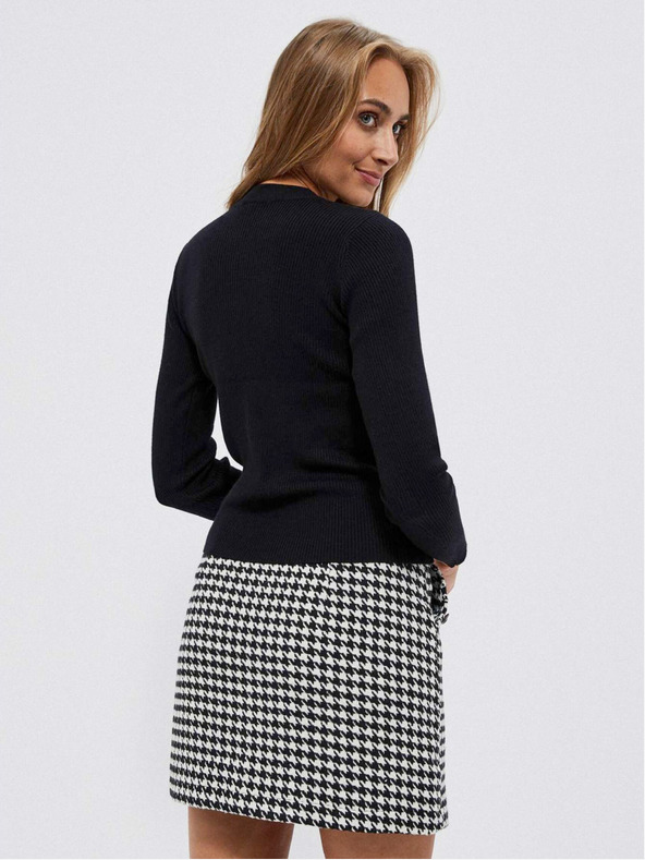 Moodo Fekete női pulóver gyöngyökkel Moodo