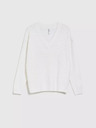 Moodo Moodo fehér, áttört, v-nyakú pulóver