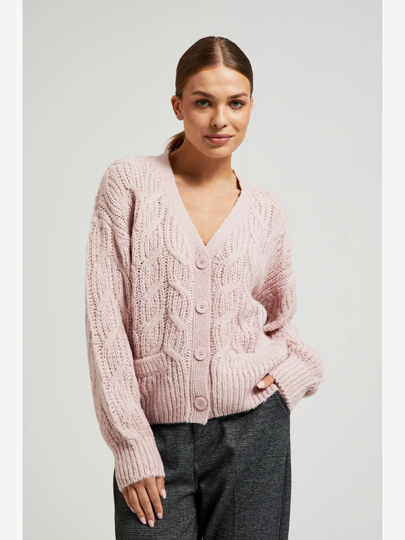 Moodo Világos rózsaszín női kardigán Moodo