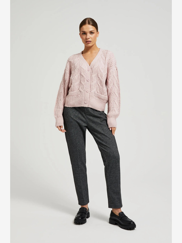 Moodo Világos rózsaszín női kardigán Moodo