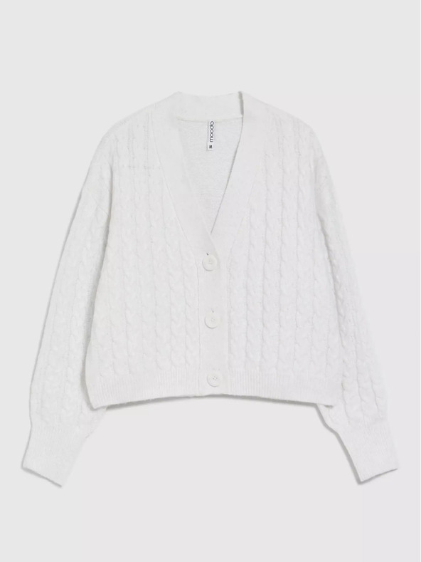 Moodo Fehér rövid kardigán gombokkal Moodo