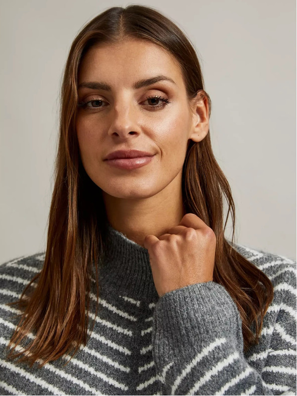 Moodo Szürke garbó csíkos pulcsi Moodo