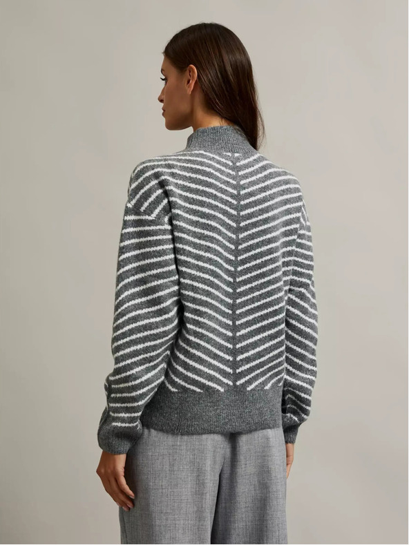 Moodo Szürke garbó csíkos pulcsi Moodo