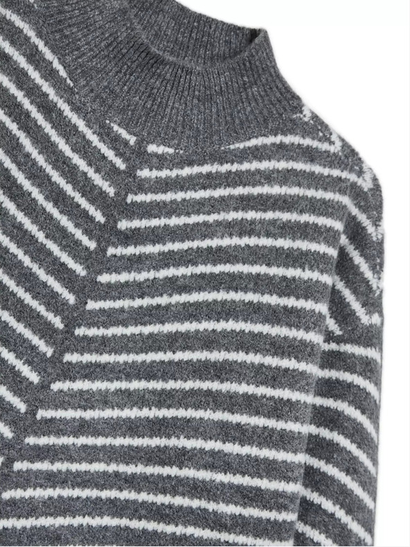 Moodo Szürke garbó csíkos pulcsi Moodo