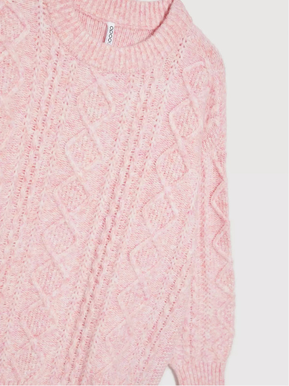 Moodo Rózsaszín, laza szabású pulóver Moodo