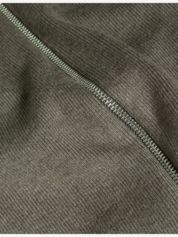 Marks & Spencer Marks & Spencer barna texturált kerek nyakú Bomber stílusú kötött kardigán