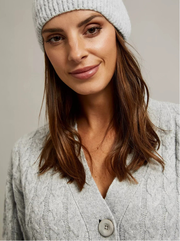 Moodo Szürke rövid kardigán gombokkal Moodo