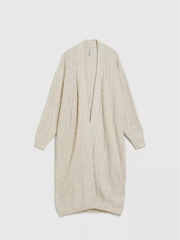 Moodo Bézs színű hosszú kardigán Moodo