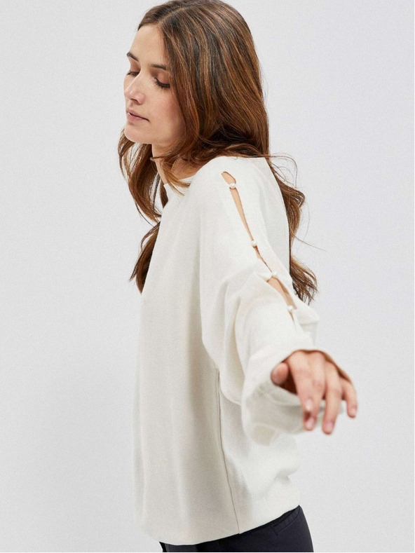 Moodo Krémszínű női pulóver Moodo