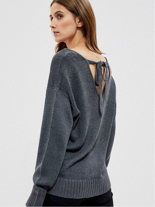 Moodo Szürke női csillogó pulóver Moodo