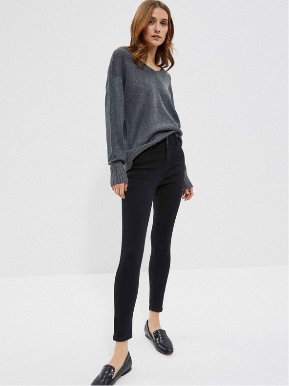 Moodo Szürke női csillogó pulóver Moodo