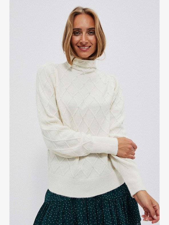 Moodo Krémszínű női pulóver Moodo