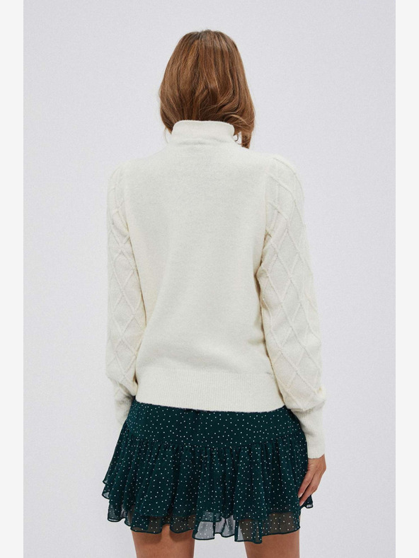 Moodo Krémszínű női pulóver Moodo