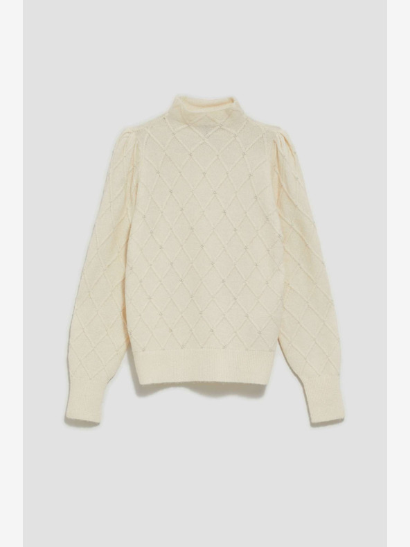 Moodo Krémszínű női pulóver Moodo