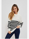 Moodo Fekete-fehér női csíkos pulóver Moodo