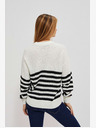 Moodo Fekete-fehér női csíkos pulóver Moodo