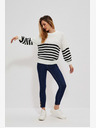 Moodo Fekete-fehér női csíkos pulóver Moodo