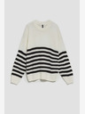 Moodo Fekete-fehér női csíkos pulóver Moodo