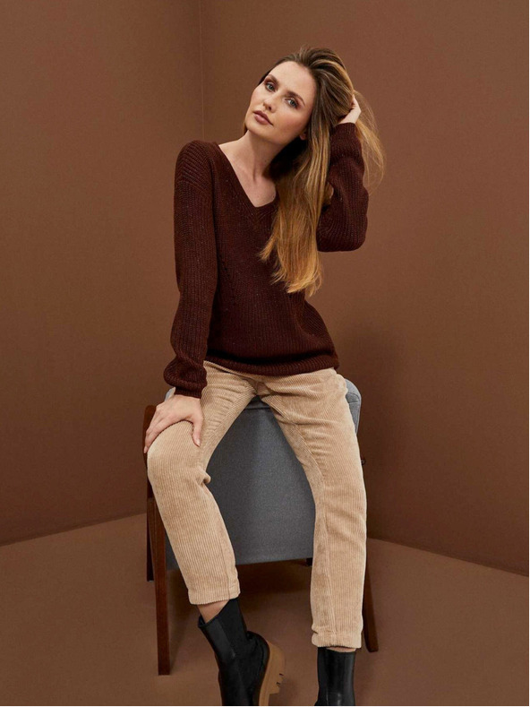 Moodo Barna női fényes Moodo pulóver