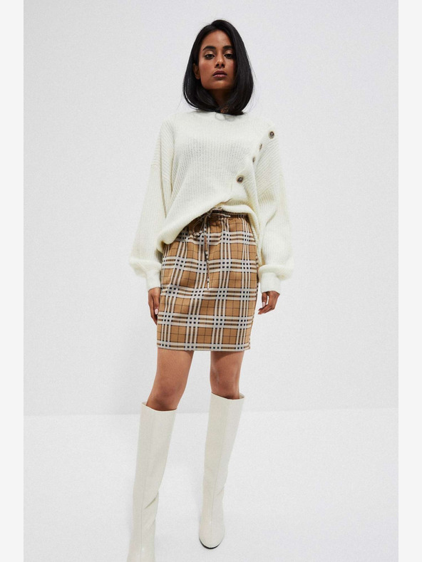 Moodo Barna Női kockás szoknya Moodo