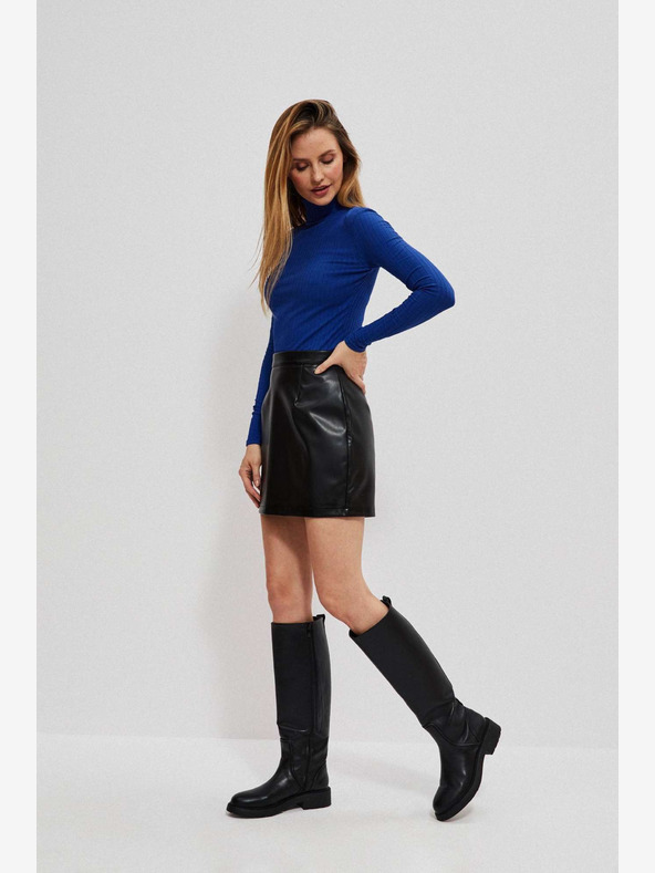 Moodo Fekete női műbőr szoknya Moodo