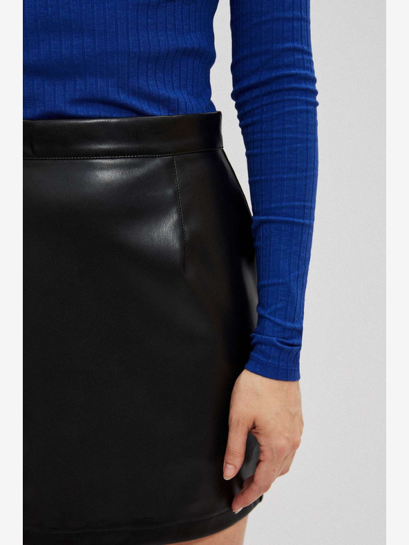 Moodo Fekete női műbőr szoknya Moodo