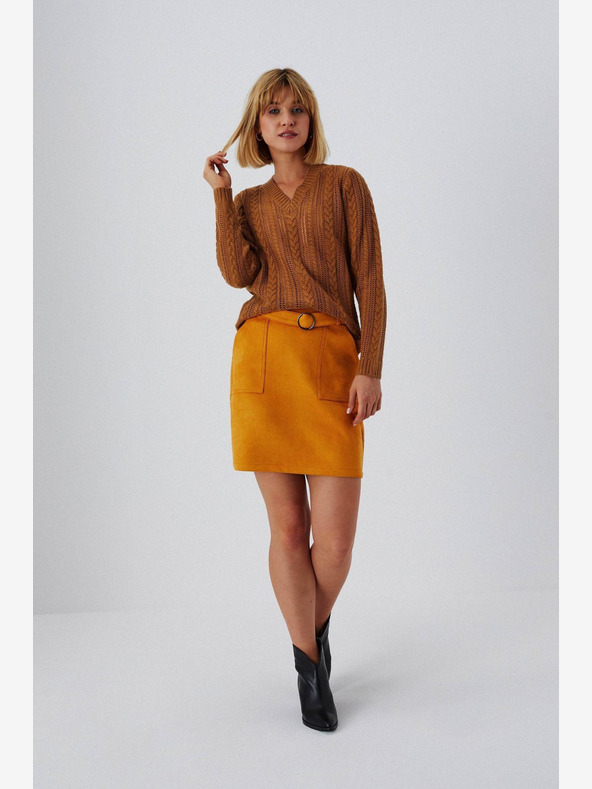 Moodo Narancssárga női szarvasbőr szoknya Moodo