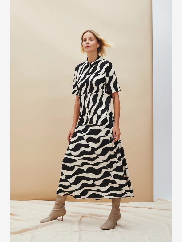 Moodo Moodo bézs és fekete női mintás szoknya