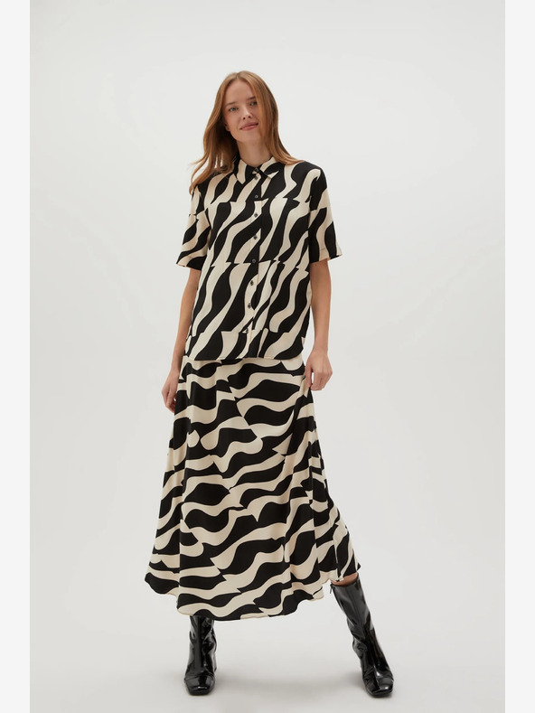 Moodo Moodo bézs és fekete női mintás szoknya