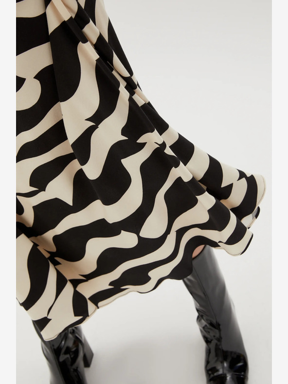 Moodo Moodo bézs és fekete női mintás szoknya