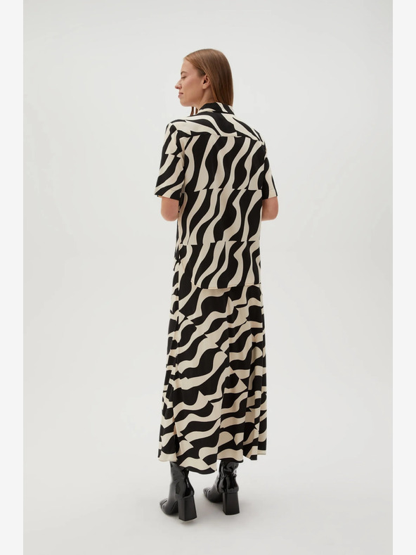 Moodo Moodo bézs és fekete női mintás szoknya