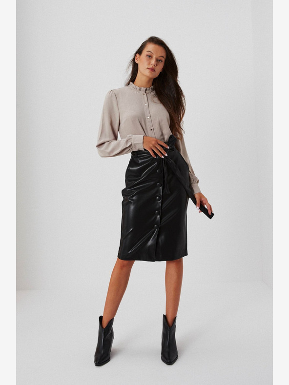 Moodo Fekete női műbőr szoknya Moodo