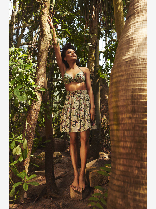 Moodo Világoszöld női virágos szoknya Moodo