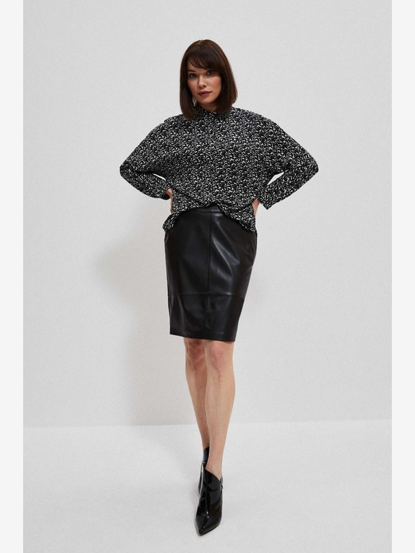 Moodo Fekete női műbőr szoknya Moodo