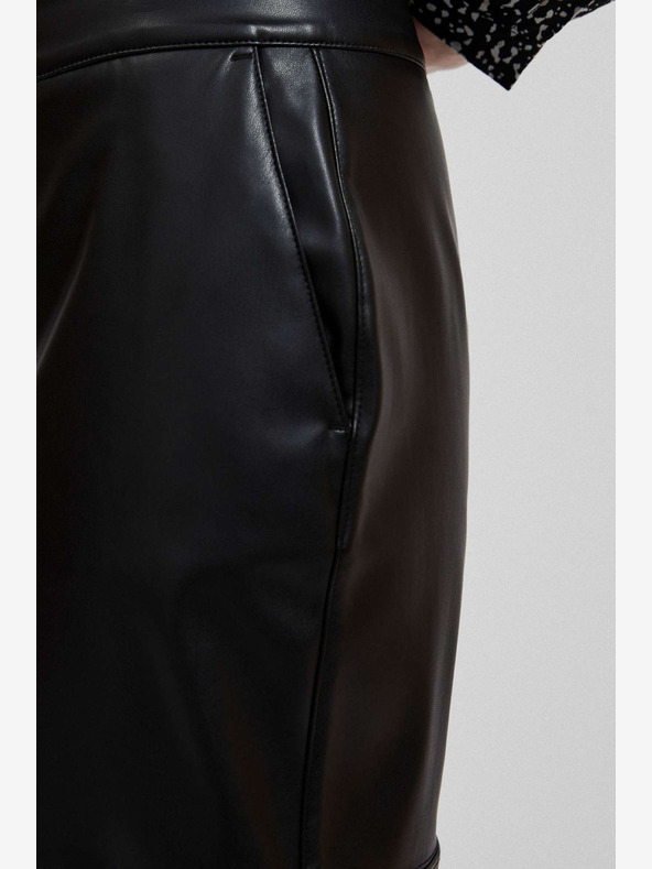 Moodo Fekete női műbőr szoknya Moodo