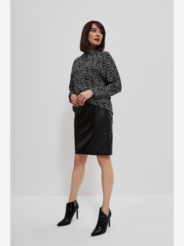 Moodo Fekete női műbőr szoknya Moodo