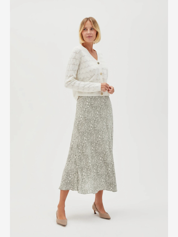 Moodo Moodo fehér és zöld női mintás szoknya