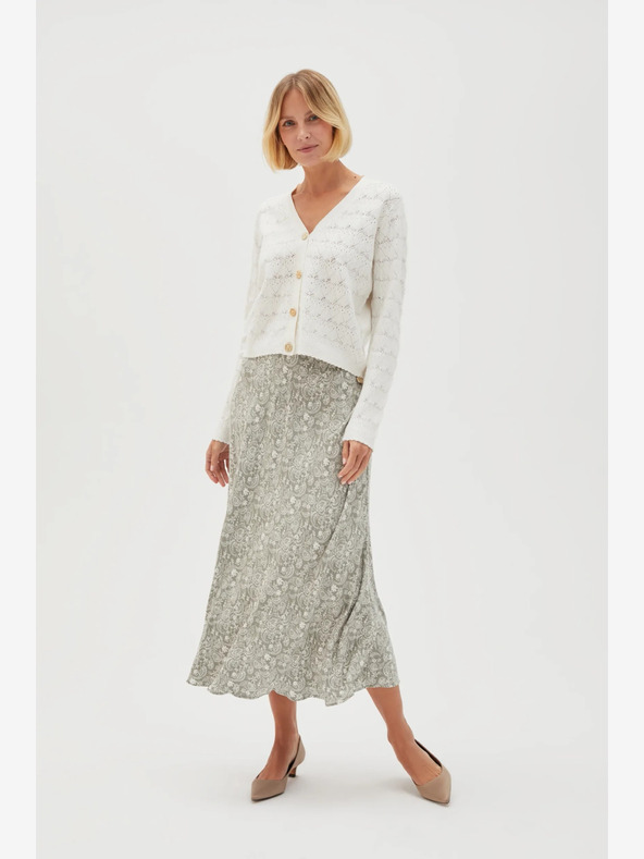 Moodo Moodo fehér és zöld női mintás szoknya