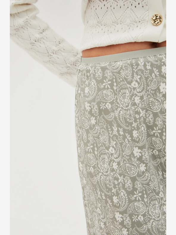 Moodo Moodo fehér és zöld női mintás szoknya